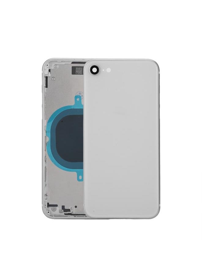 Replacement Back Glass Full Housing Frame Battery Door Cover for iPhone 8 8 Plus (White)