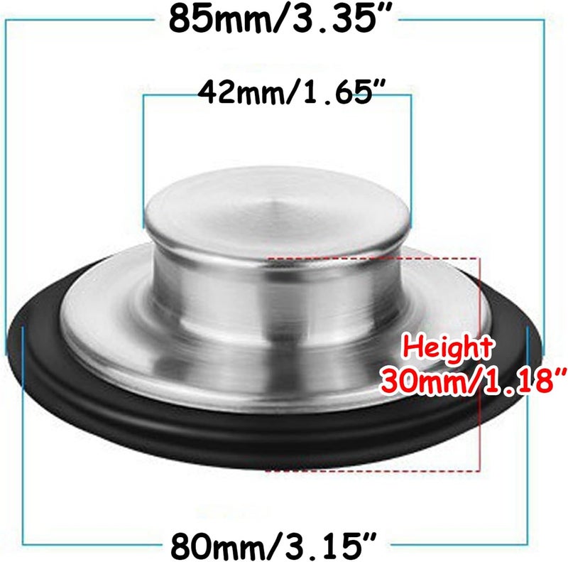 PCTC 3.35 Inch Kitchen Sink Stopper for Garbage Disposal Stopper, Stainless Steel Garbage Disposal Plug Fits Standard Kitchen Drain Size of 3 1/2 Inch, for Insinkerator, Kitchenaid, Kohler, Waste King - Image 3