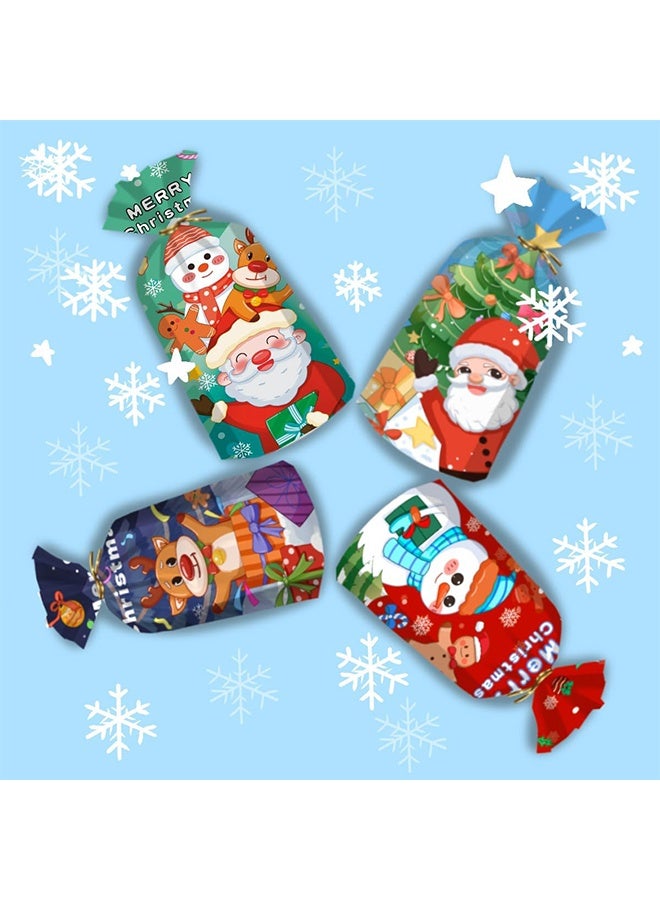 ليمون ٥٠ كيس سيلوفان لأعياد الميلاد، لوازم الحفلات، أكياس حلوى، أكياس سيلوفان مع أربطة - Image 5