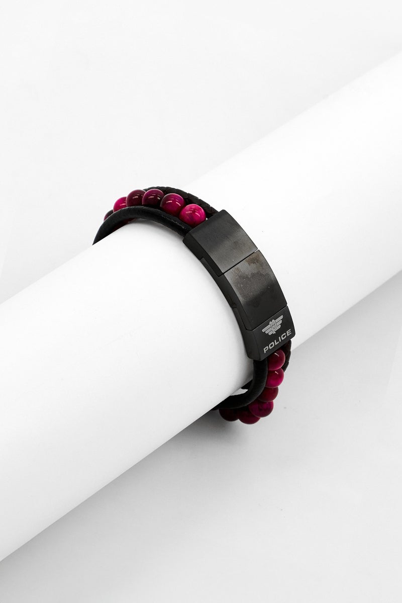 POLICE Men Beaded Fashionable Bracelet, Multicolor  - Image 1