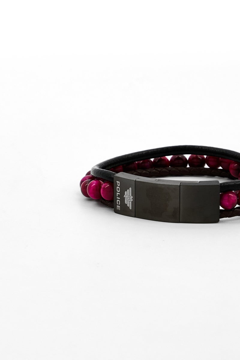 POLICE Men Beaded Fashionable Bracelet, Multicolor  - Image 4