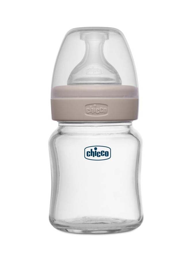 Chicco زجاجة رضاعة زجاجية للرفاهية (120 مل، تدفق بطيء) (محايد) 0M+ - Image 1