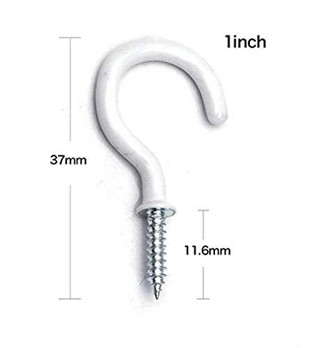 Toytle Eye Hooks - 30 Pcs 1 Inch Small Screw-in Metal Eyelets, White Stainless Steel Plated Half Circle Hangers for Walls, Home & Office Organization - Image 4