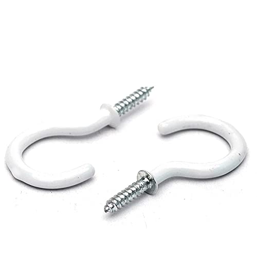 Toytle Eye Hooks - 30 Pcs 1 Inch Small Screw-in Metal Eyelets, White Stainless Steel Plated Half Circle Hangers for Walls, Home & Office Organization - Image 5
