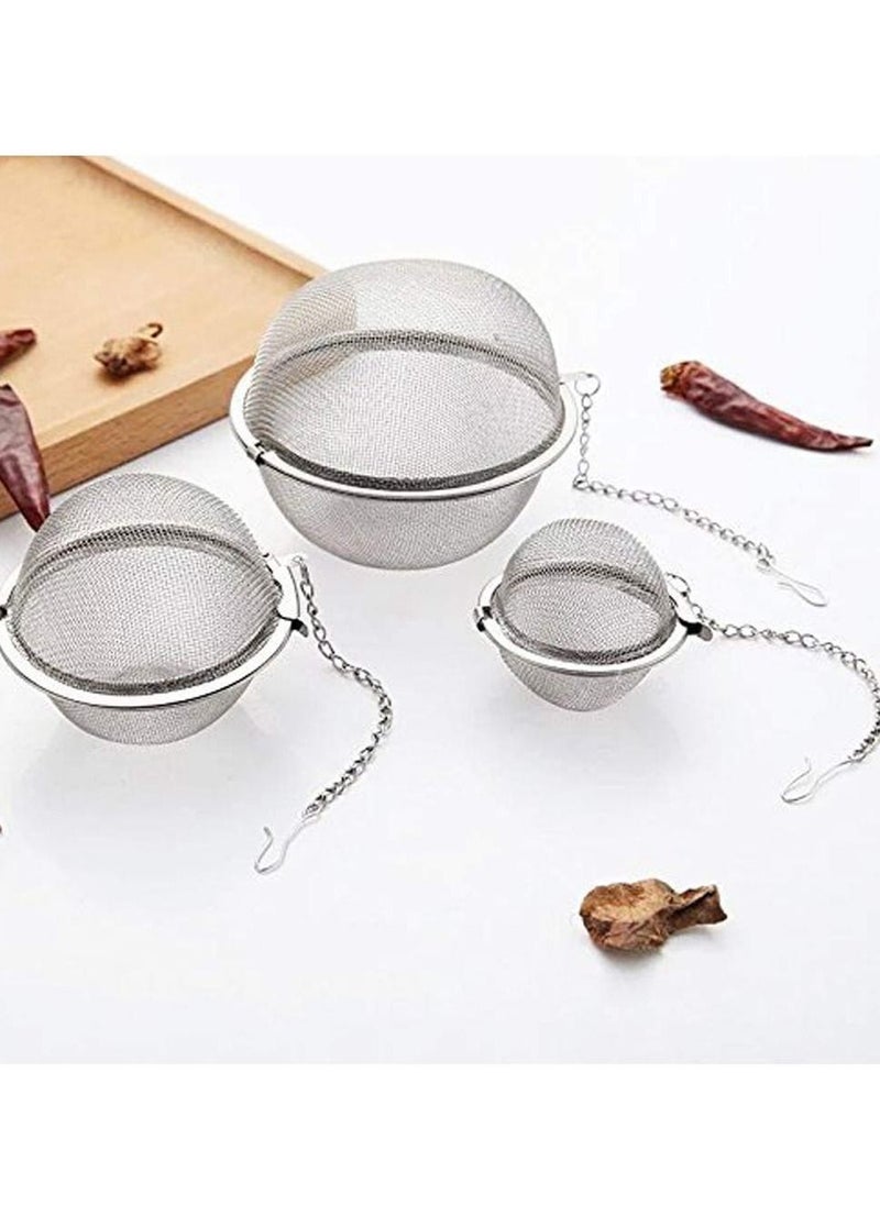 SYOSI - Stainless Steel Mesh Tea Ball Set of 3 Tea Infuser Strainers Tea Strainer Filters Tea Interval inffuser - 3 PCS Different Size - Image 1