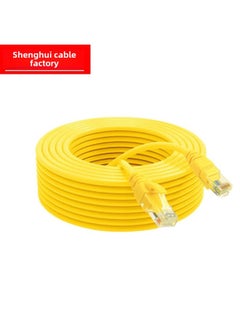 كابل توصيل الكمبيوتر Ultra-cat6 بسرعة 1000 ميجابايت في الثانية بطول 1 متر، كابل شبكة نهائي من ستة فئات، اتصال مراقبة خط الشبكة - اللون: أصفر، طول الخط: 5 متر