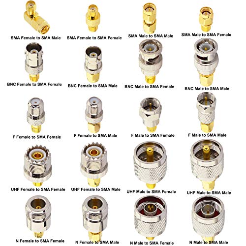 onelinkmore RF Coaxial FPV Connector Kit 20 Type Set SMA Coax Antenna Connector Kit SMA to UHF BNC F Adapter Male to Female Coaxial Male to Female Coax Adapters Converter… - Image 2