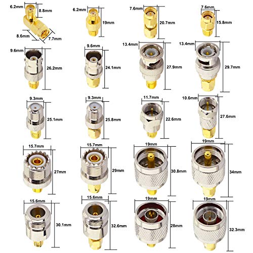 onelinkmore RF Coaxial FPV Connector Kit 20 Type Set SMA Coax Antenna Connector Kit SMA to UHF BNC F Adapter Male to Female Coaxial Male to Female Coax Adapters Converter… - Image 5