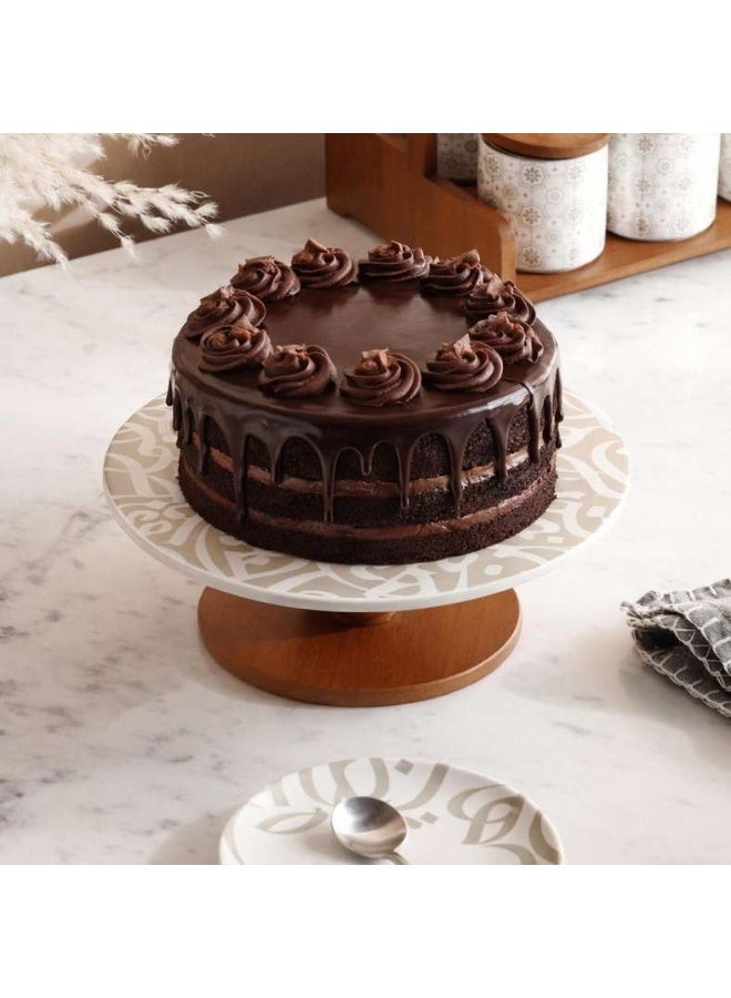 Pan Home Izzet Calligraphy Cake Stand - White - Image 1