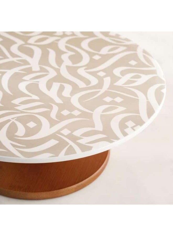Pan Home Izzet Calligraphy Cake Stand - White - Image 5
