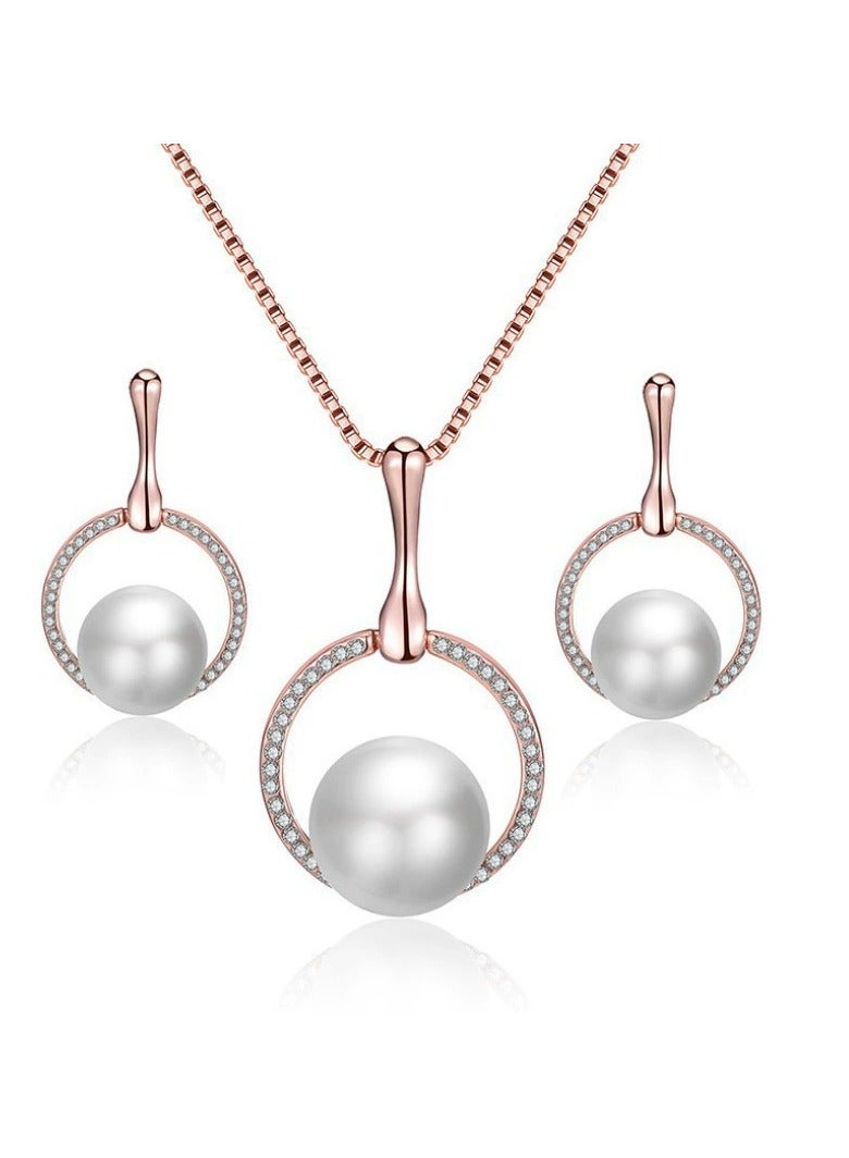Goolsky Classic Pearl Jewelry Set – Dainty Necklace and Earrings, Wedding & Everyday Gift for Her