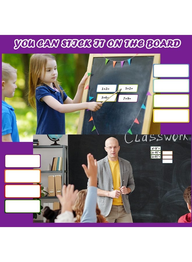 Yexiya 480 Pcs Magnetic Dry Erase Labels Reusable Name Tag Writable Magnetic Stickers Colored Name Magnets Magnetic Strips For Whiteboard Rectangle Blank Name Plates For Lockers (Simple Style 3.2 X 1.2 In)  - Image 5