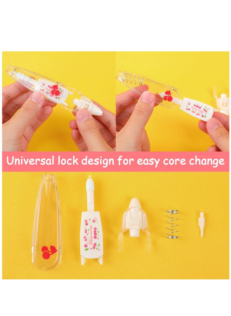 Excefore 6Pcs DIY Cute Animals Press Type Decorative Pen, Ally-Pocket Tape Pen, DIY Lace Decoration Tape Pen, Creative Cartoon Pattern Decorative Tape, Cute Scrapbooking Diary Decorative Correction Tapes - Image 4