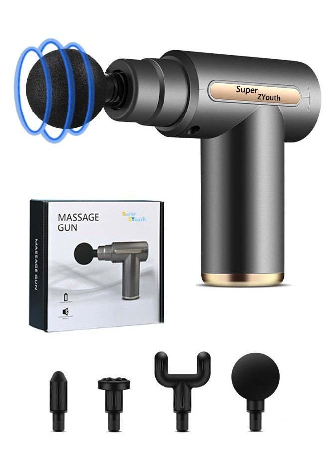 Super ZYouth Mini Portable Massage Gun Super Quiet Deep Tissue Massage Gun with 4 Massage Heads For Back Neck Muscle Pain Relief  - Image 1