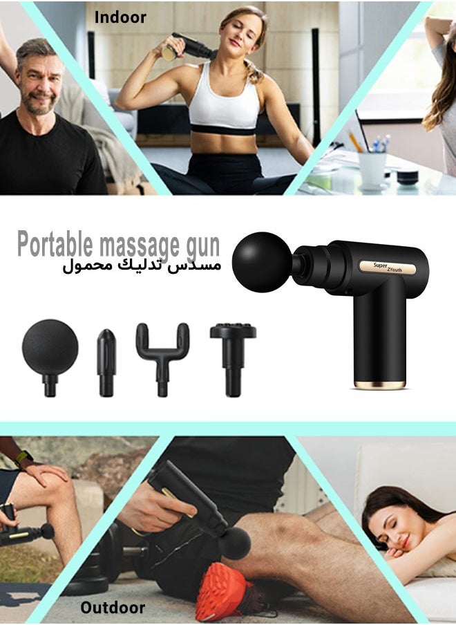 Super ZYouth - Mini Portable Massage Gun Super Quiet Deep Tissue Massage Gun with 4 Massage Heads For Back Neck Muscle Pain Relief - Image 1