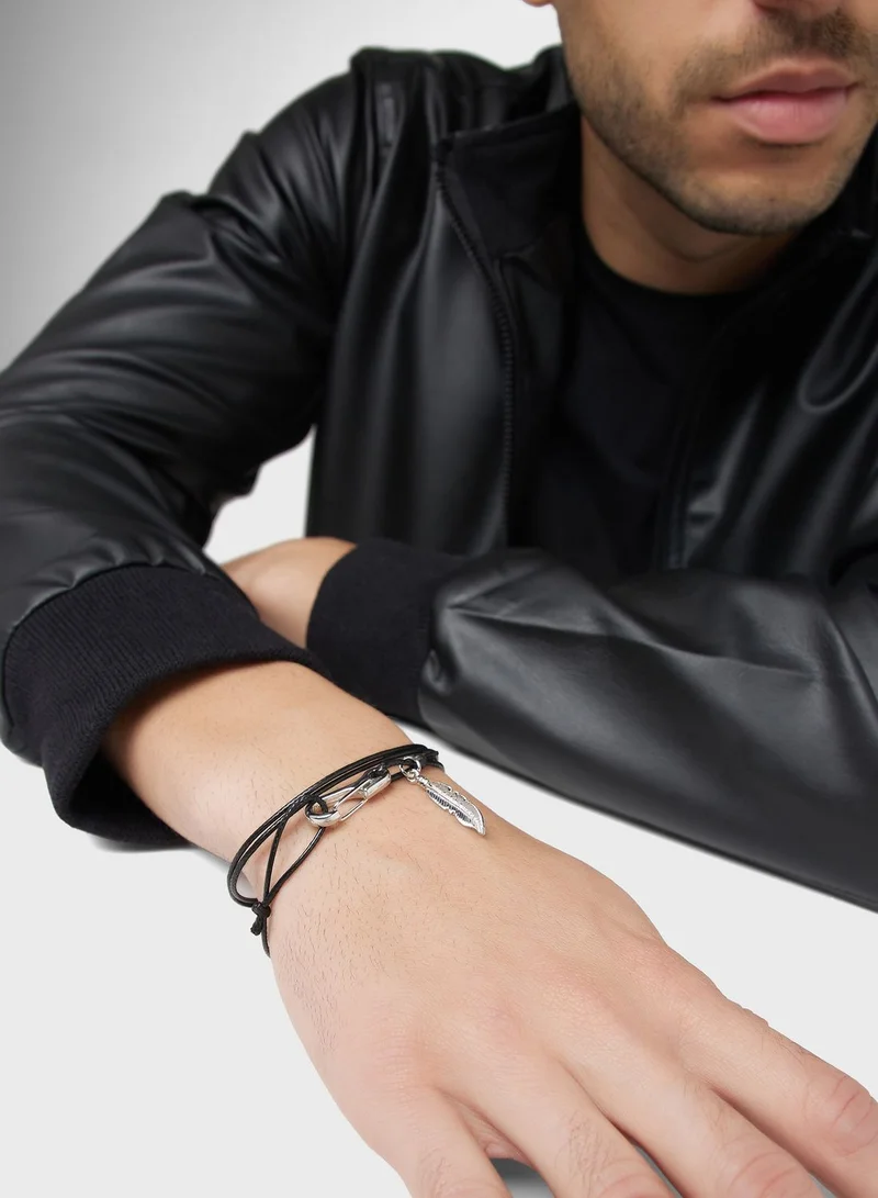 Seventy Five Feather Charm Wrap Around Bracelet