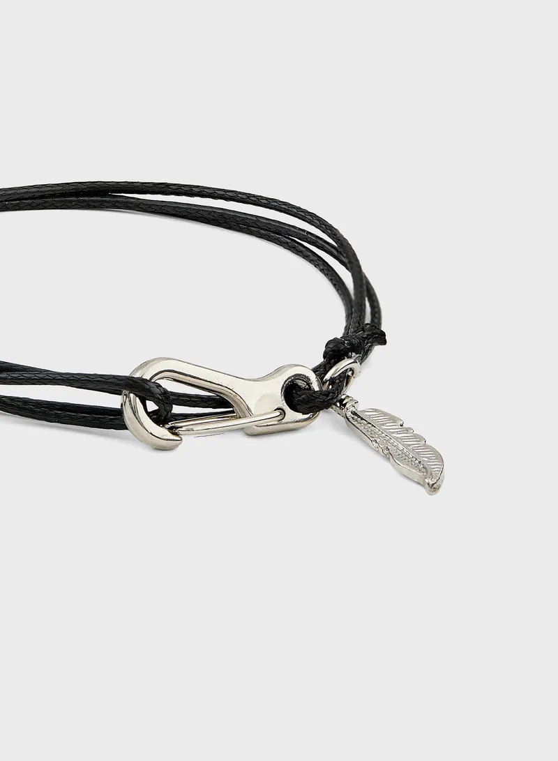 Seventy Five Feather Charm Wrap Around Bracelet