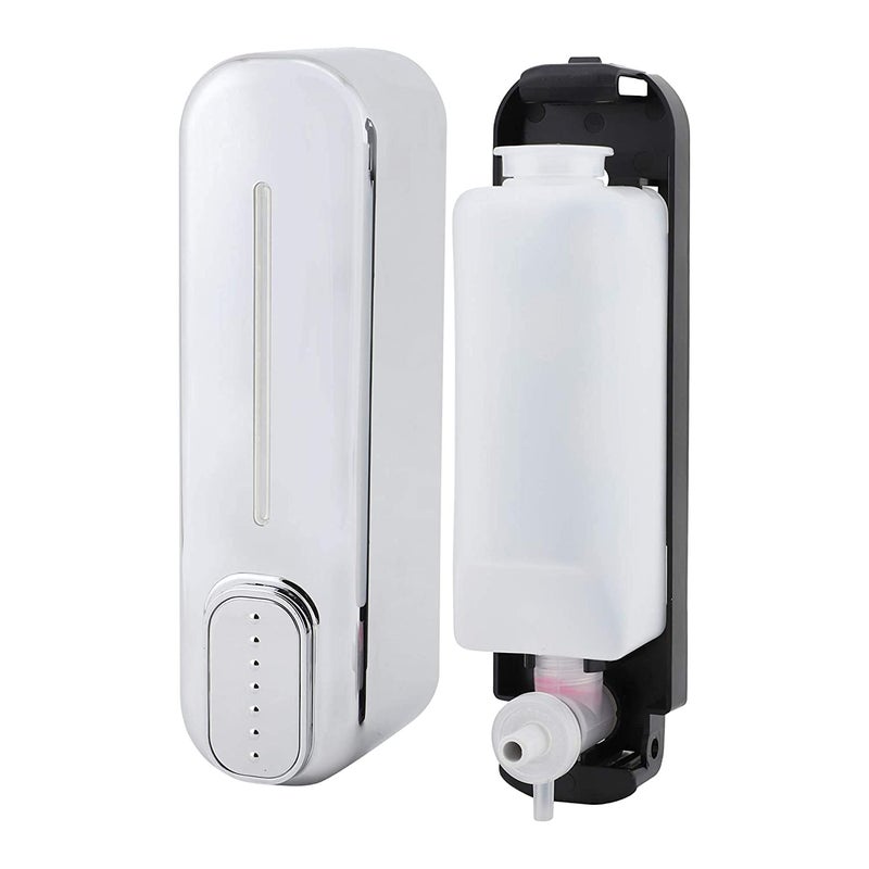 BATH GURU Soap Dispenser for Bathroom Wall Mounted ABS Plastic 350 ML- (Chrome & Gold) - Image 3