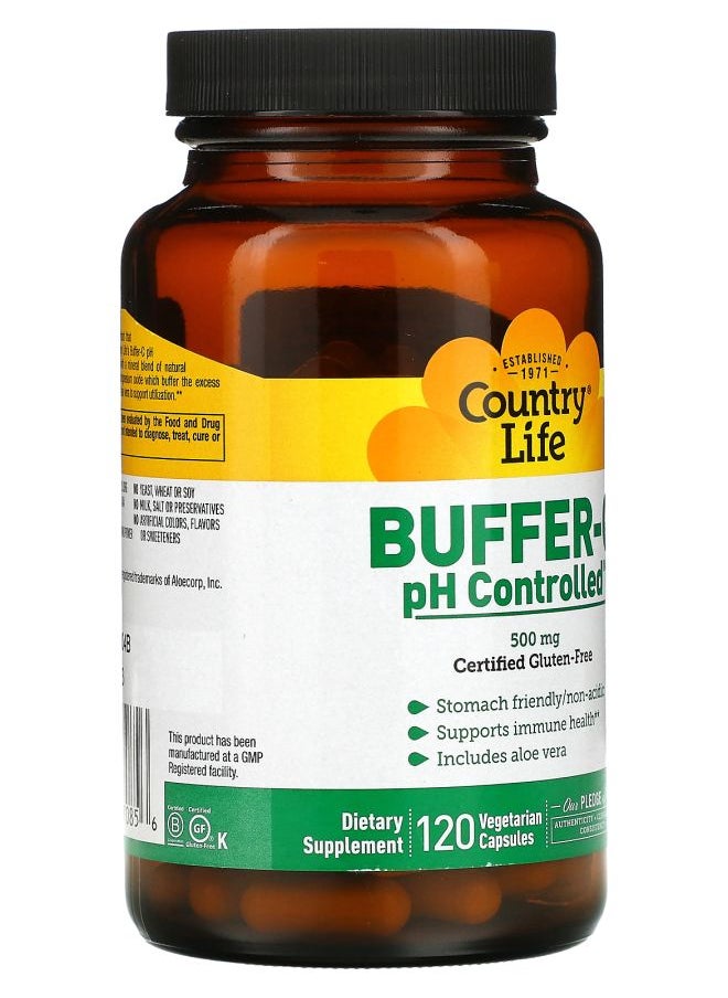 Country Life Buffer-C pH Controlled 500 mg 120 Vegetarian Capsules  - Image 2