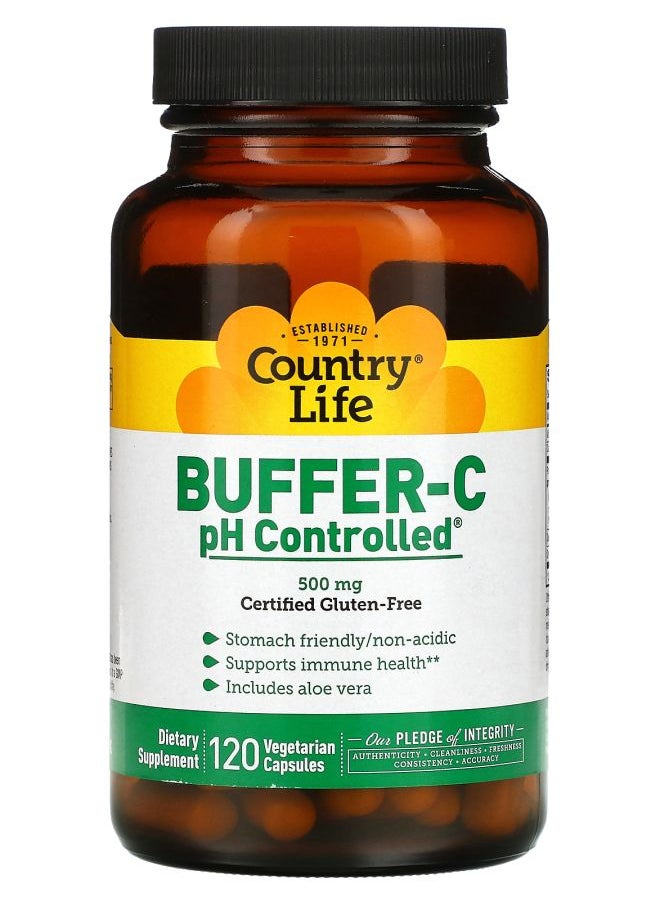 Country Life Buffer-C pH Controlled 500 mg 120 Vegetarian Capsules  - Image 1