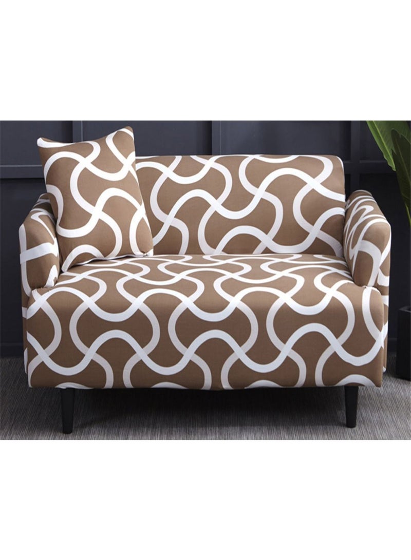 إسكدنيا غطاء أريكة مضاد للانزلاق بنمط مطبوع البني/الأبيض 90 x 140سنتيمتر - Image 1