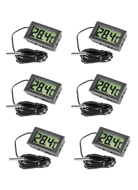 ECVV,  6Pcs Digital LCD Thermometer Temperature Monitor with External Probe for Fridge Freezer Refrigerator