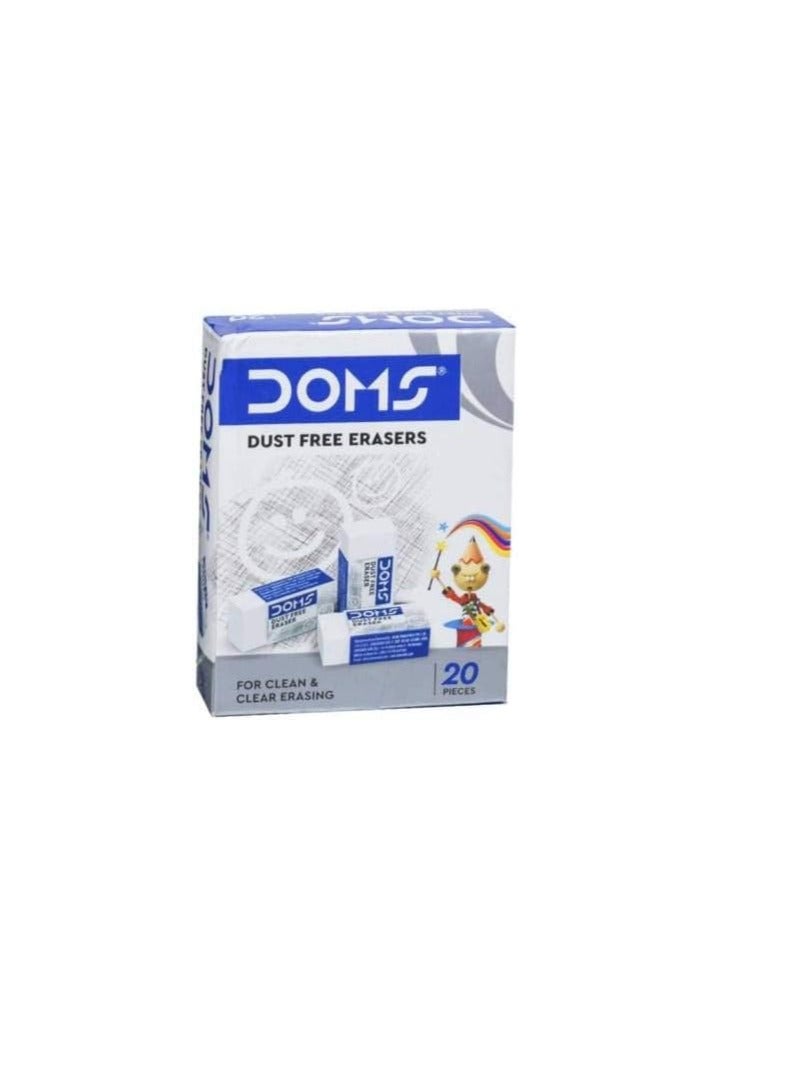 DOMS 20-Pieces  Dust Free Eraser Box.  - Image 1