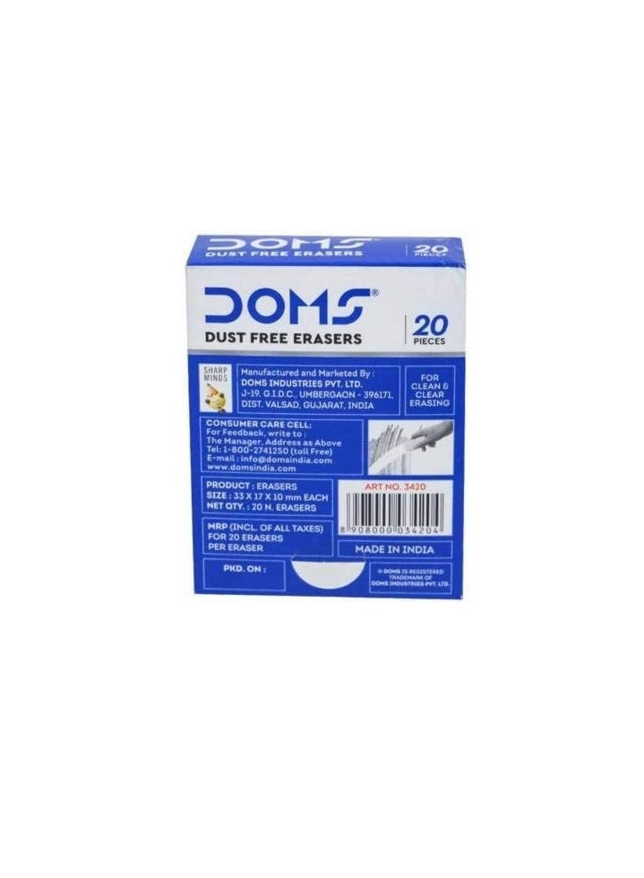 DOMS 20-Pieces  Dust Free Eraser Box.  - Image 2