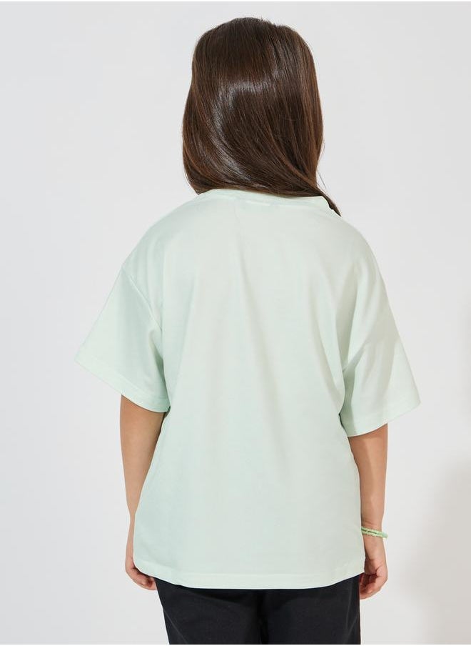 Styli - Slogan Printed Oversized T-Shirt - Image 1