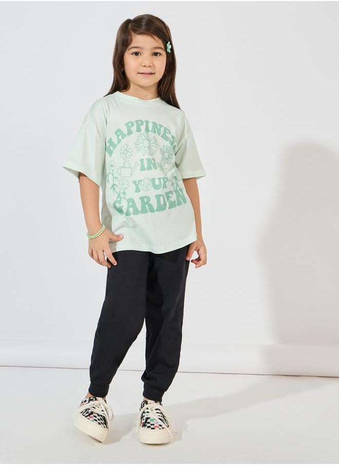 Styli - Slogan Printed Oversized T-Shirt - Image 1