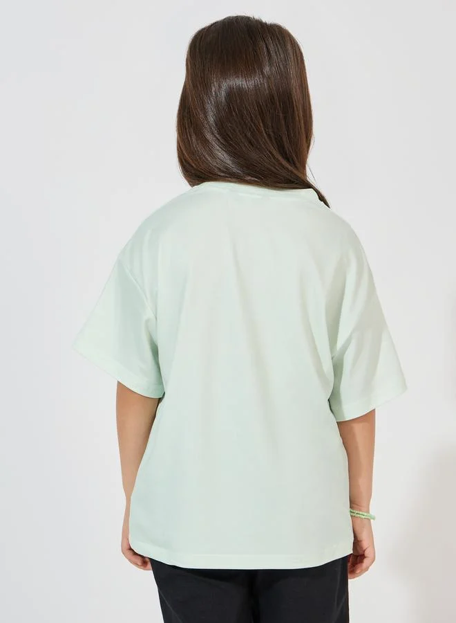 Styli Slogan Printed Oversized T-Shirt