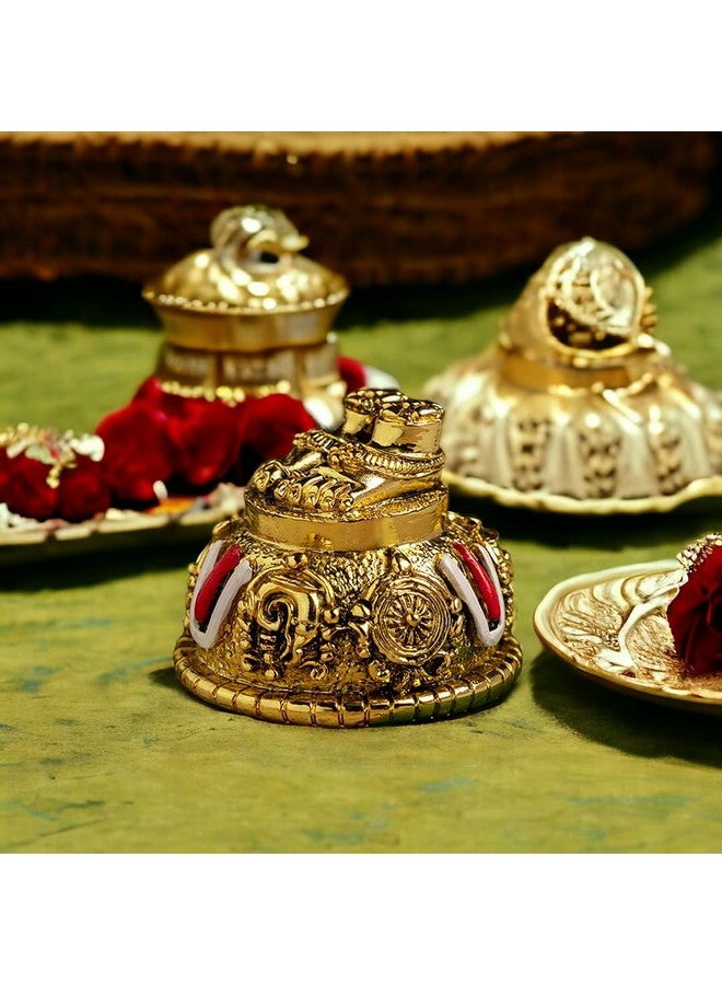 Kridaykraft Lord Venkateswara Swami Tirupati Balaji Vishnu Charan Paduka with shank chakar tilak Namah for Pooja Room/Car Dashboard | Venkateswara Swamy Feet with Shanku & Chakra Namami Showpiece Figurines - Image 3