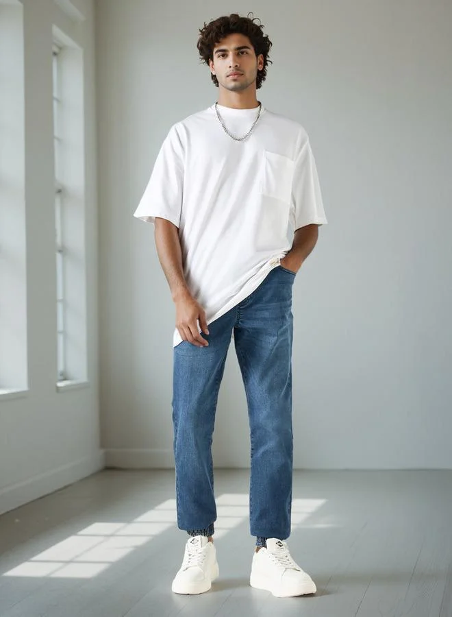 Lee Cooper Lee Cooper Denim Joggers with Drawstring Closure