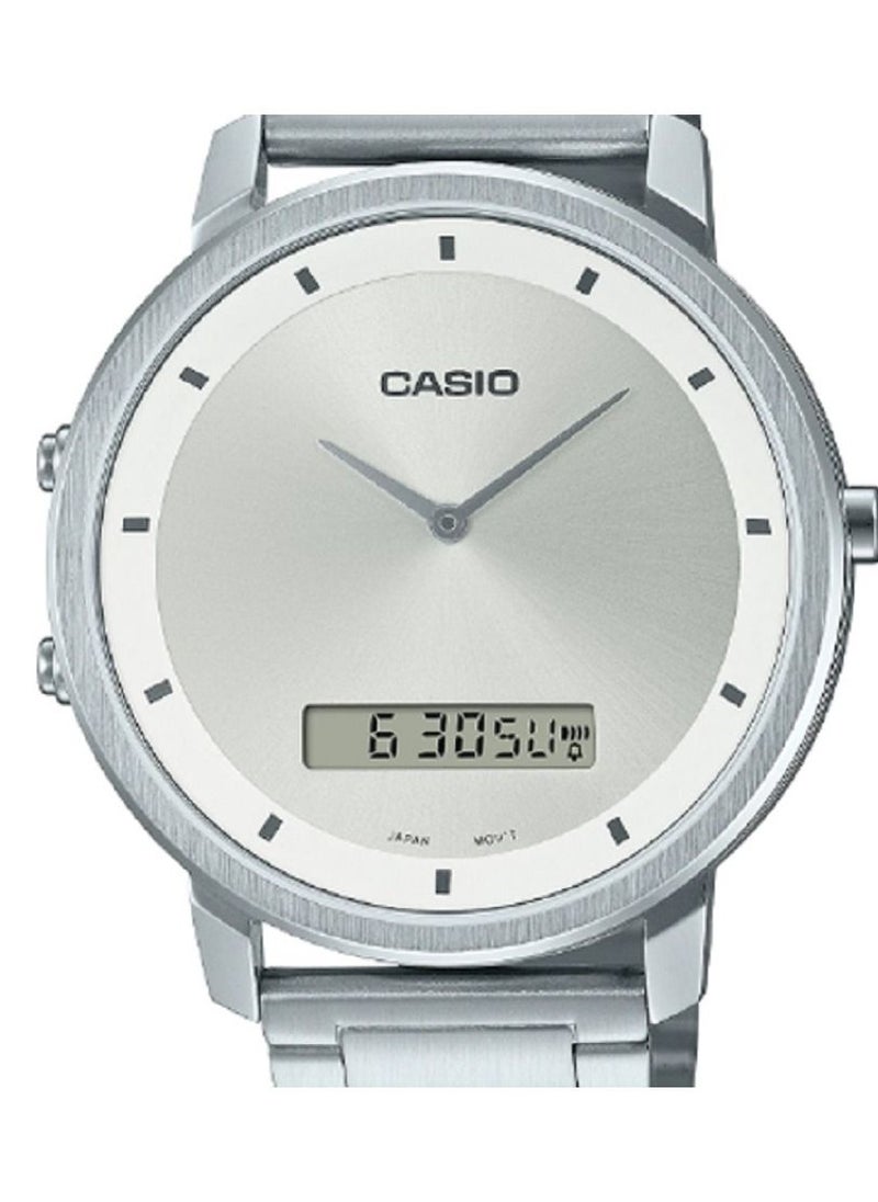 CASIO - Casio Men Watch Analog Digital Silver Dial Stainless Steel Band MTP-B200D-7EDF - Image 1