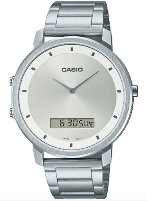 Casio Men Watch Analog Digital Silver Dial Stainless Steel Band MTP-B200D-7EDF
