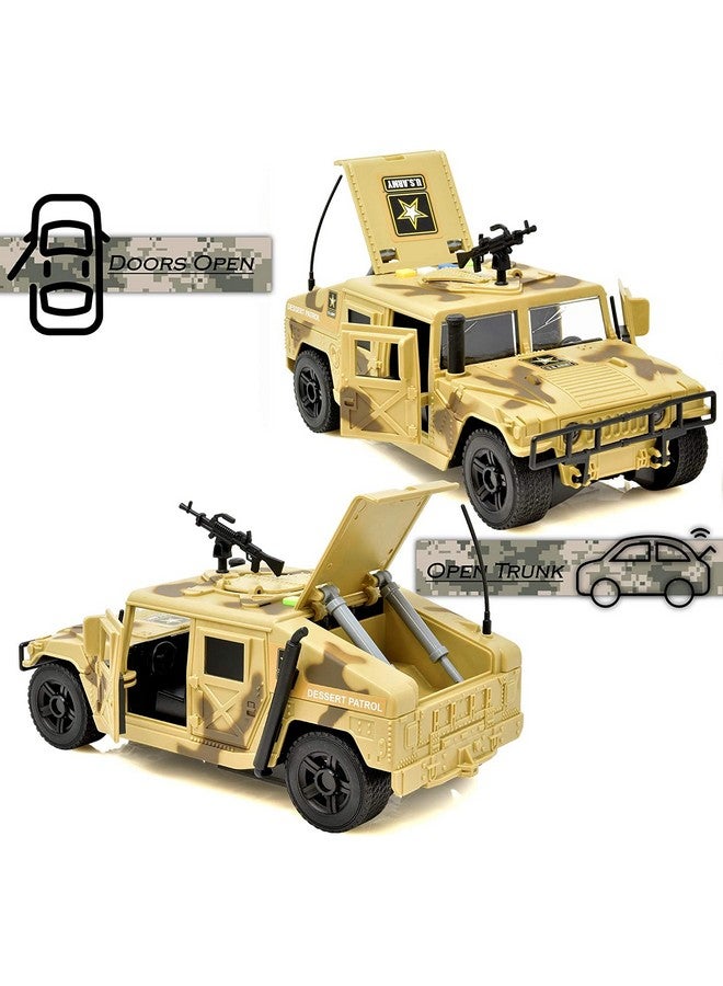 Lollipop لعبة هومفي العسكرية المدعومة بالاحتكاك من جيش الولايات المتحدة، نموذج سيارة مدرعة مقياس 1:16، مركبة متعددة الاستخدامات مزودة بأضواء/أصوات - Image 3