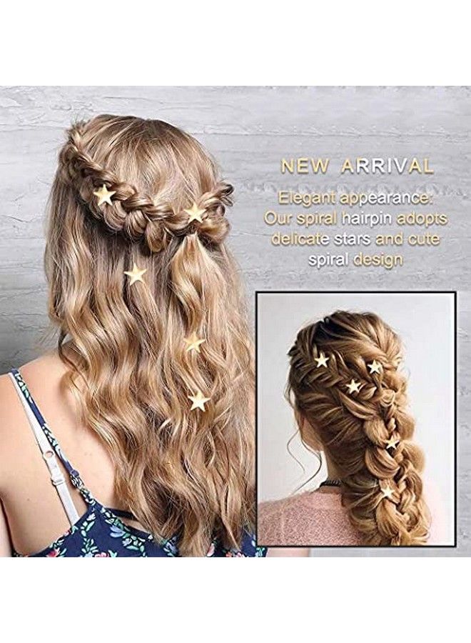 Yean مشابك شعر نجمة دبابيس شعر ذهبية 5 عبوات مستحضرات تجميل لنساء وفتيات (ذهبي) - Image 5