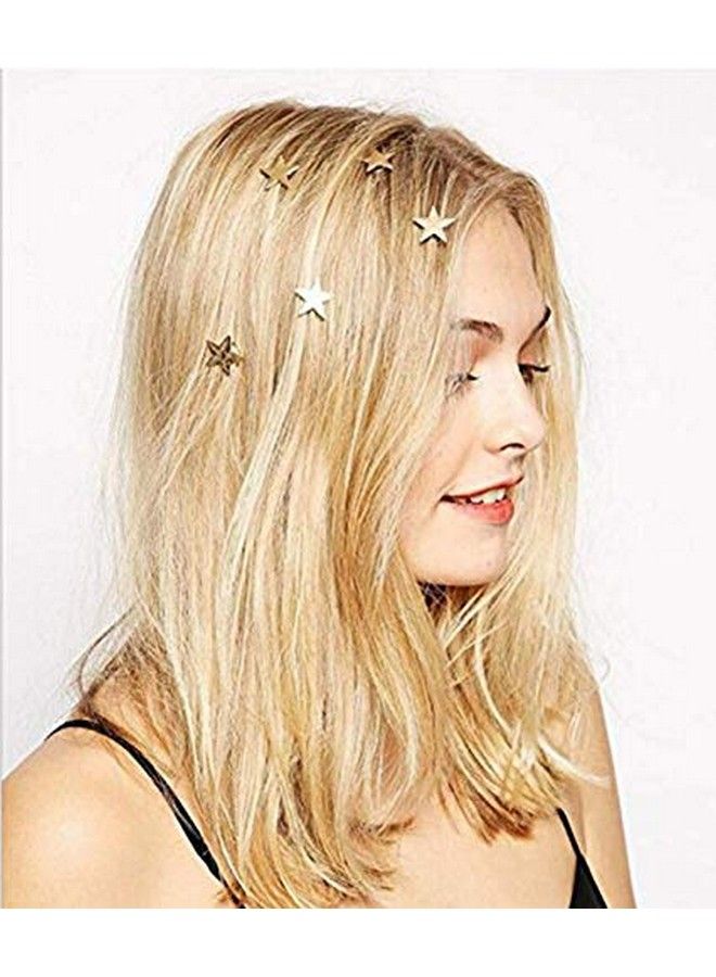 Yean مشابك شعر نجمة دبابيس شعر ذهبية 5 عبوات مستحضرات تجميل لنساء وفتيات (ذهبي) - Image 2