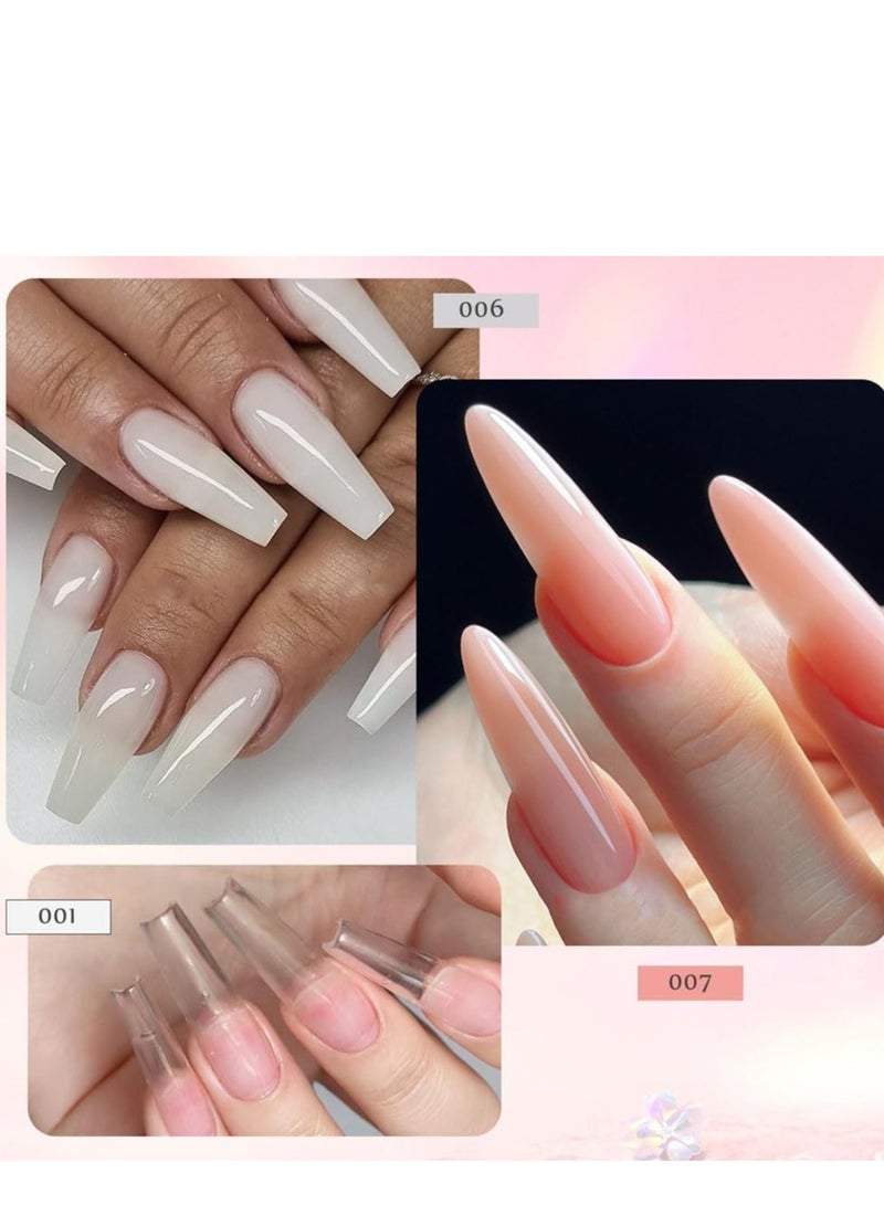 Day Wins 3 Colors Poly Nail Extension Gel Kit, Poly Gel Builder with Slip Solution, Dual Forms, Nail File, Brush Tools, French Manicure Kit for Women, DIY Home Gift - Image 2