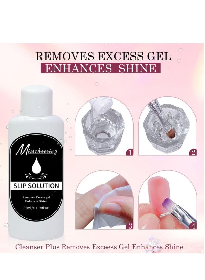 Day Wins 3 Colors Poly Nail Extension Gel Kit, Poly Gel Builder with Slip Solution, Dual Forms, Nail File, Brush Tools, French Manicure Kit for Women, DIY Home Gift - Image 4