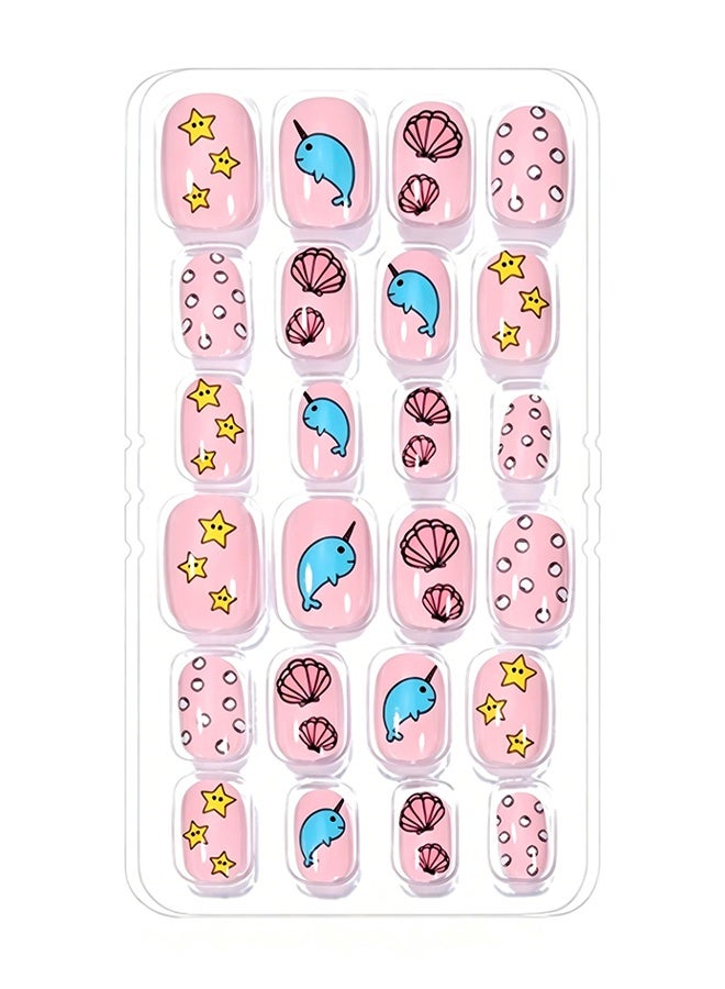 DOUBORQ Nail Stickers —False Nails Multicolour,120Pcs 5 Days Cute Design Nail Tips for Children Press On False Nails Set Manicure DIY,#6 - Image 5