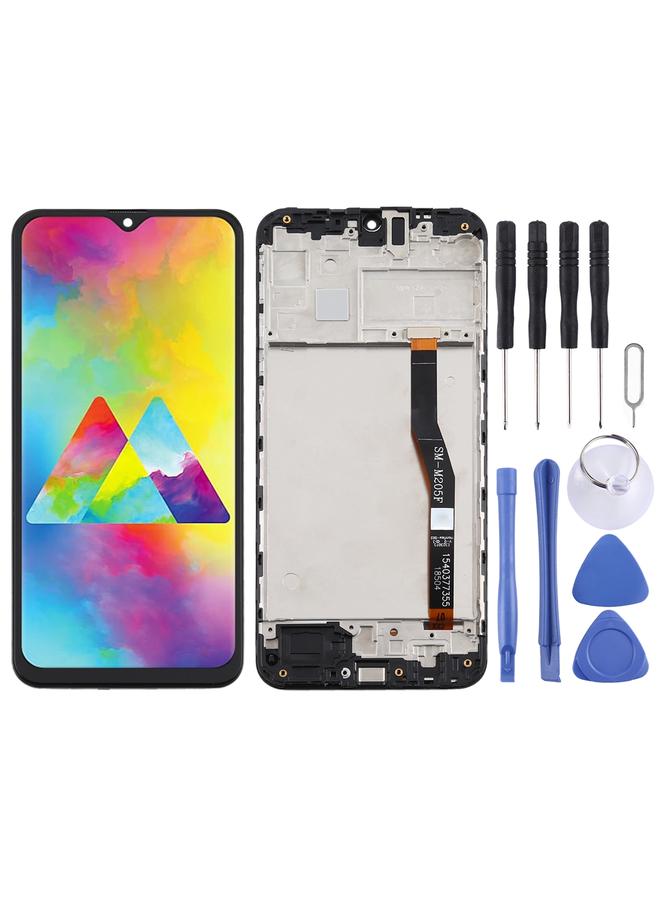 erorex Replacement TFT LCD Screen for Samsung Galaxy M20 Digitizer Full Assembly with Frame Black - Image 1