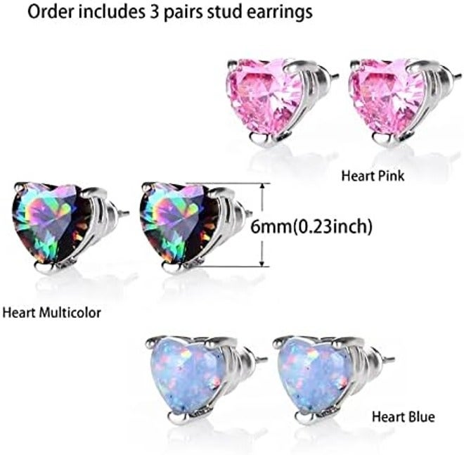 S A L A N D A Pin Pai ： S A L A N D A CZ Stud Earrings Set, Silver Plated Hypoallergenic Cubic Zirconia Earrings for Women - Gold - Image 4