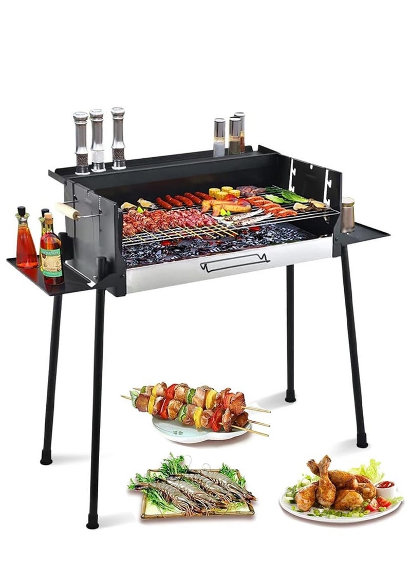 Portable Charcoal Grill, Stainless Steel BBQ Grill, Extra Large Outdoor BBQ Grill with 3 Adjustable Heights, Detachable Charcoal Grill with Stand for Garden Picnic Outdoor Cooking - pzsku/Z33CB17FA3F67D75E1DF6Z/45/_/1716428482/27d61a77-3432-4e6c-b56e-cda52462a985