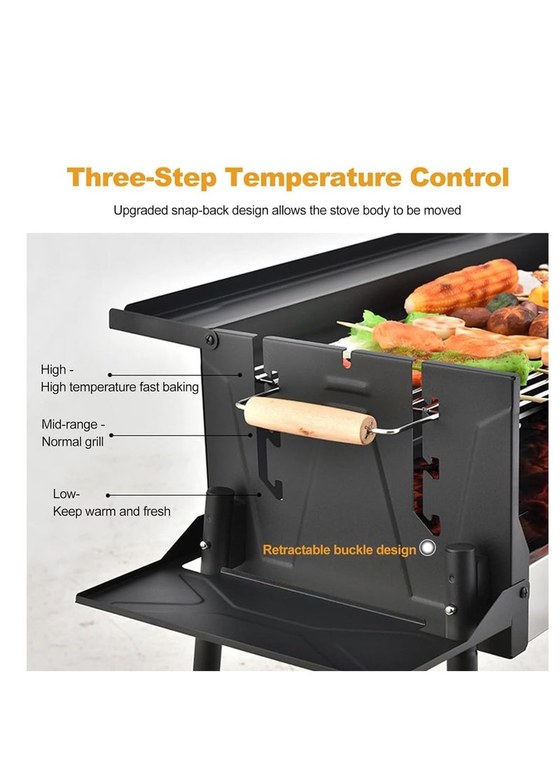 Portable Charcoal Grill, Stainless Steel BBQ Grill, Extra Large Outdoor BBQ Grill with 3 Adjustable Heights, Detachable Charcoal Grill with Stand for Garden Picnic Outdoor Cooking - pzsku/Z33CB17FA3F67D75E1DF6Z/45/_/1716428502/5ab272f4-b714-4f26-b47a-66c14666c221