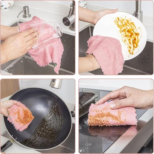 Florabliss® Microfiber Cloth for Kitchen Cleaning Soft Absorbent Lint Free Reusable Microfiber Cloths Towels Wash Clothes Utensils Wipe Napkin (Pack of 6). - Image 5