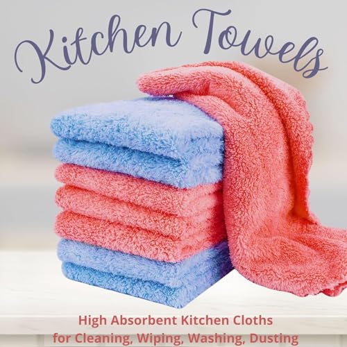 Florabliss® Microfiber Cloth for Kitchen Cleaning Soft Absorbent Lint Free Reusable Microfiber Cloths Towels Wash Clothes Utensils Wipe Napkin (Pack of 6). - Image 2