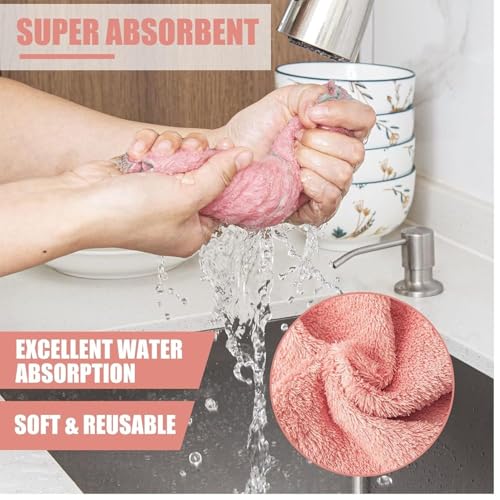 Florabliss® Microfiber Cloth for Kitchen Cleaning Soft Absorbent Lint Free Reusable Microfiber Cloths Towels Wash Clothes Utensils Wipe Napkin (Pack of 6). - Image 3