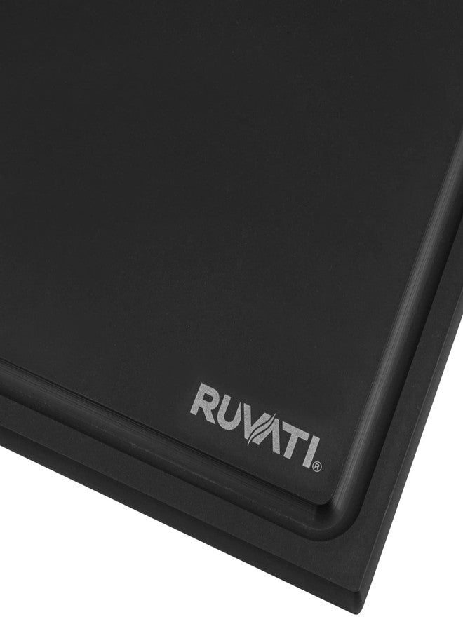 Ruvati 17 x 11 inch Matte Black Composite Replacement Cutting Board for Ruvati Workstation Sinks - RVA1217BWC - Image 4
