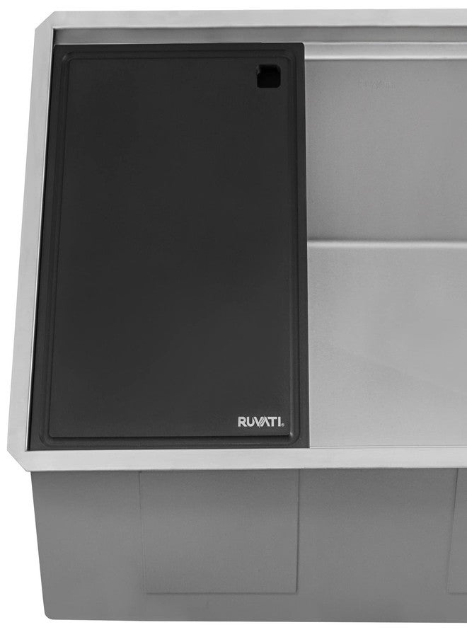 Ruvati 17 x 11 inch Matte Black Composite Replacement Cutting Board for Ruvati Workstation Sinks - RVA1217BWC - Image 2